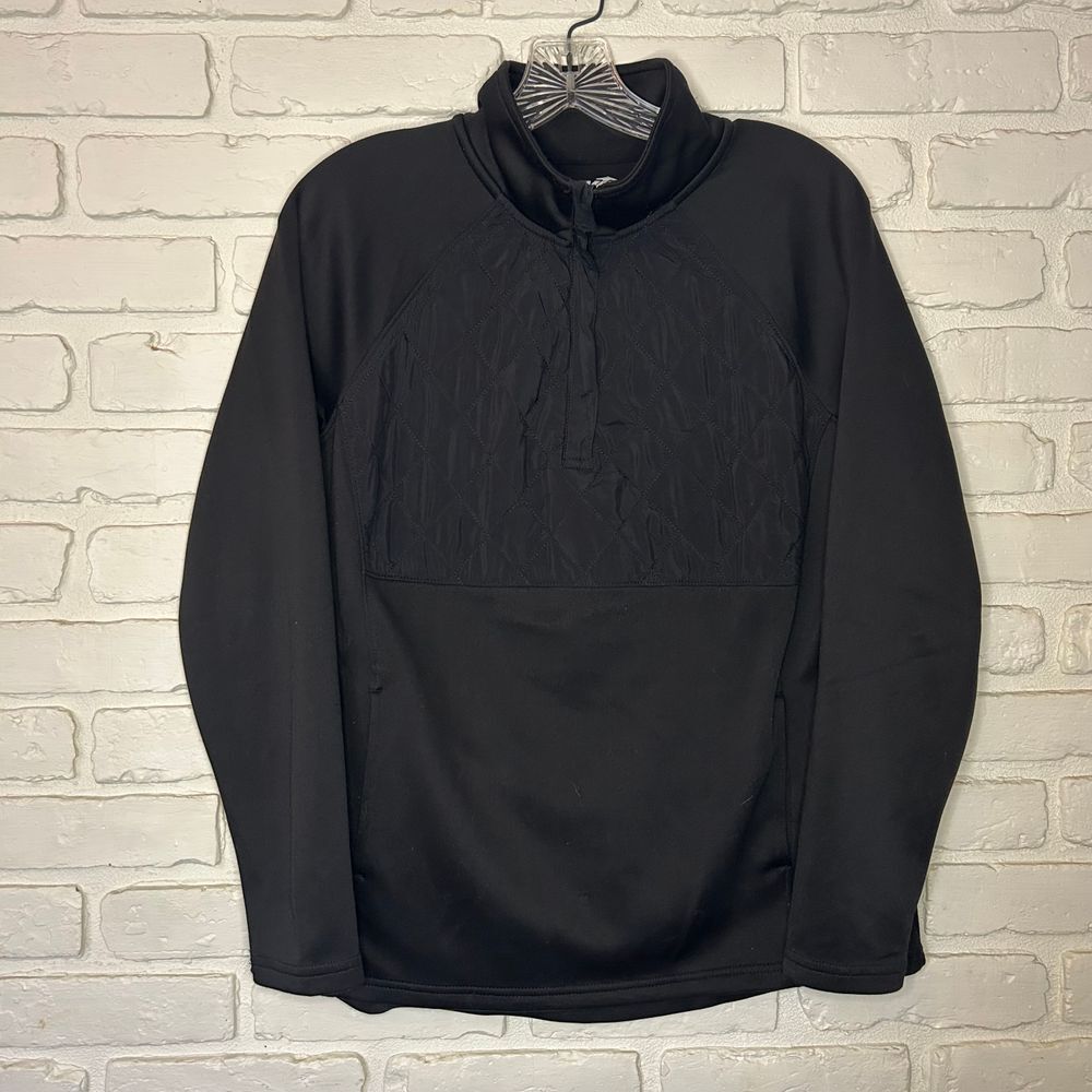 Avia Women's Athletic Quilted 1/4 Zip Black Pullover Size Medium